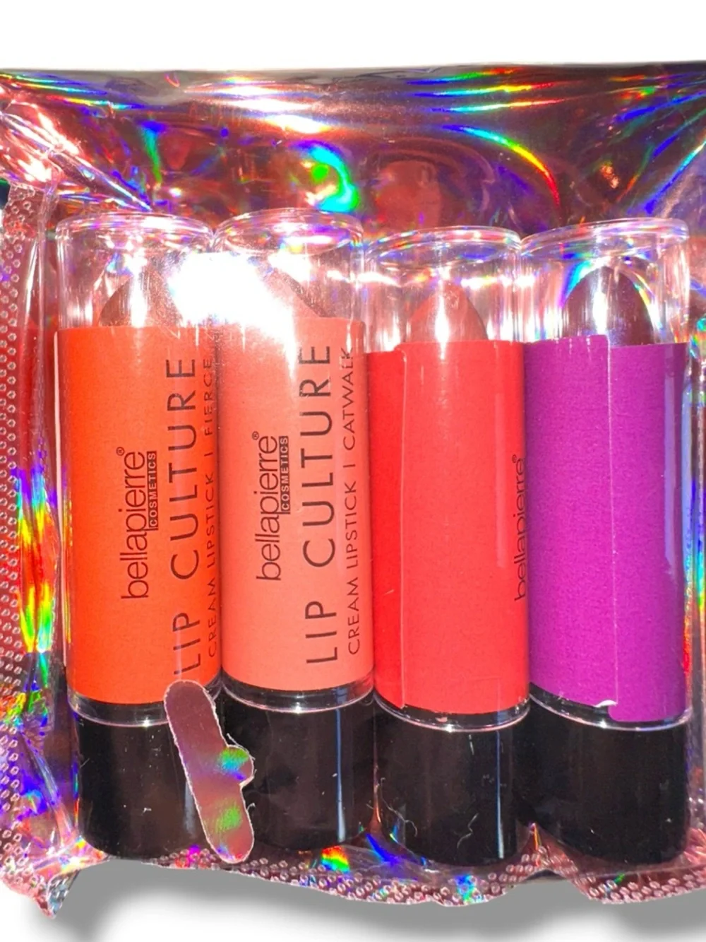 bellapierre Lip Culture Cream Lipstick Set - Pink, Red, Mauve, Plum NEW